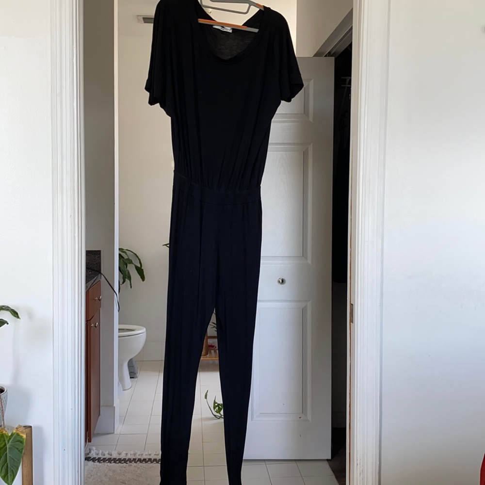 Black long pant romper